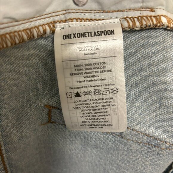 One Teaspoon Freebirds Womens Distressed Skinny Jeans Size 24 Light Wash Denim - Picture 11 of 11